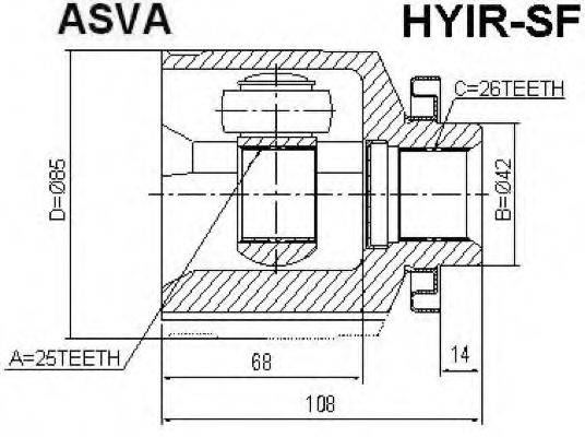 Шарнирный комплект, приводной вал ASVA HYIR-SF