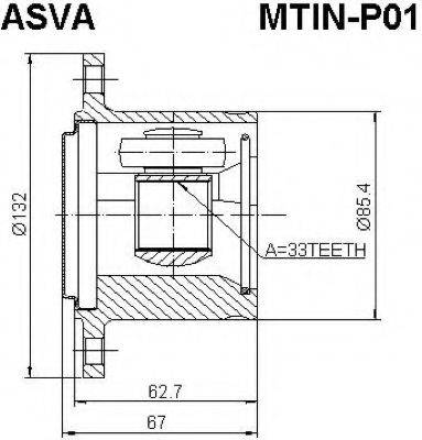 Шарнирный комплект, приводной вал ASVA MTIN-P01