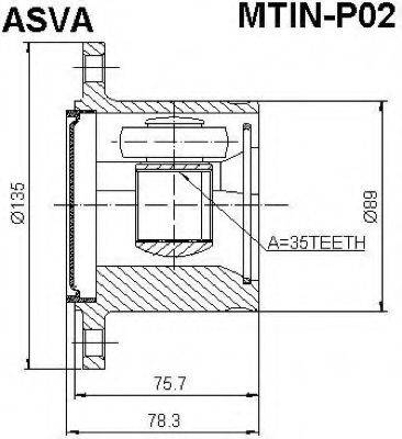 ASVA MTINP02 Шарнирный комплект, приводной вал