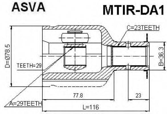 Шарнирный комплект, приводной вал ASVA MTIR-DA1