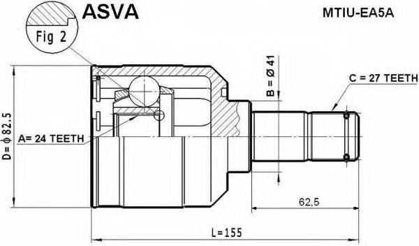 Шарнирный комплект, приводной вал ASVA MTIU-EA5A