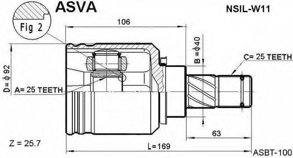 ASVA NSILW11 Шарнирный комплект, приводной вал