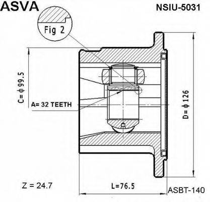 Шарнирный комплект, приводной вал ASVA NSIU-5031