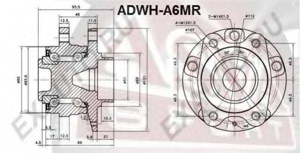 Ступица колеса ASVA ADWH-A6MR