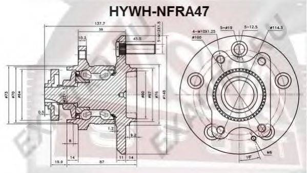 Ступица колеса ASVA HYWH-NFRA47