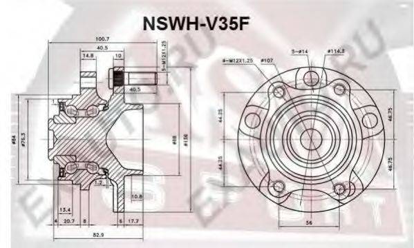 Ступица колеса ASVA NSWH-V35F