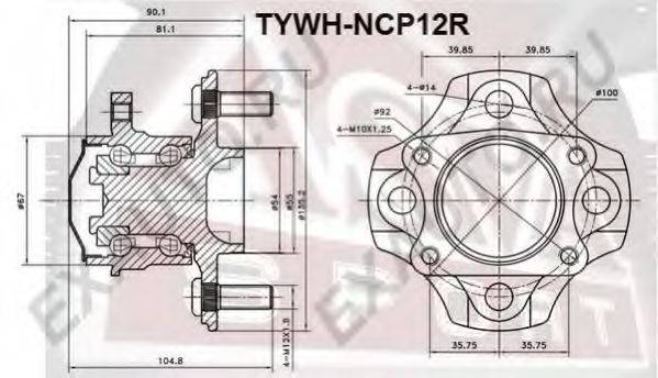 Ступица колеса ASVA TYWH-NCP12R