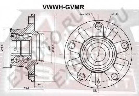 Ступица колеса ASVA VWWH-GVMR