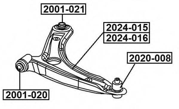 Рычаг независимой подвески колеса, подвеска колеса ASVA 2024-015