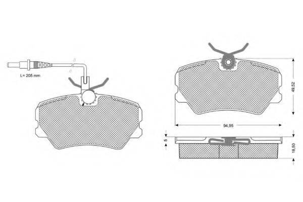 Комплект тормозных колодок, дисковый тормоз PROCODIS FRANCE PF1044