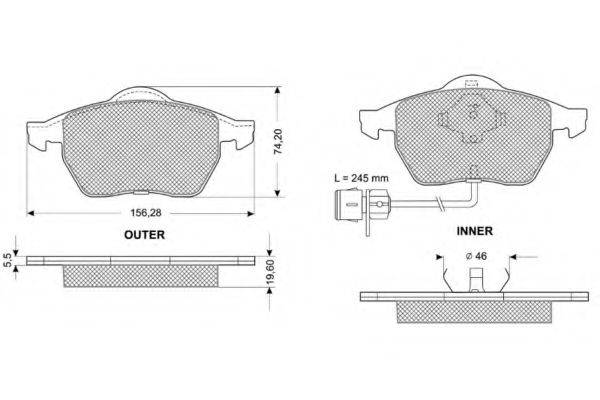 Комплект тормозных колодок, дисковый тормоз PROCODIS FRANCE PF10941