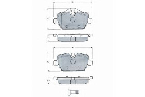 PROCODIS FRANCE PF1434 Комплект тормозных колодок, дисковый тормоз