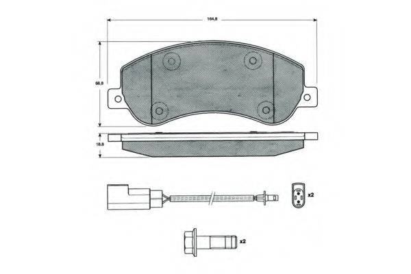 Комплект тормозных колодок, дисковый тормоз PROCODIS FRANCE PF1477