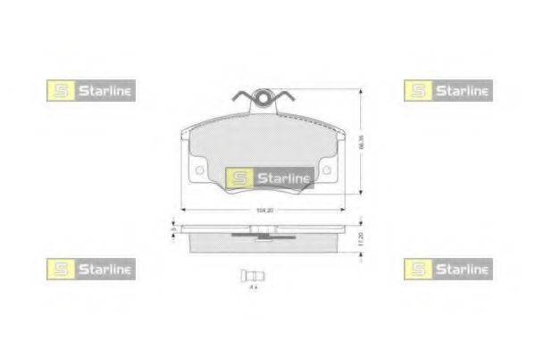 Комплект тормозных колодок, дисковый тормоз STARLINE BD S029P