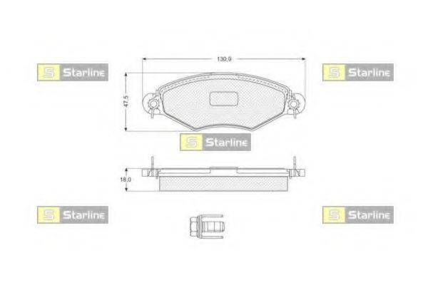 STARLINE BDS060 Комплект тормозных колодок, дисковый тормоз
