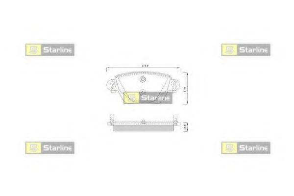 Комплект тормозных колодок, дисковый тормоз STARLINE BD S252P