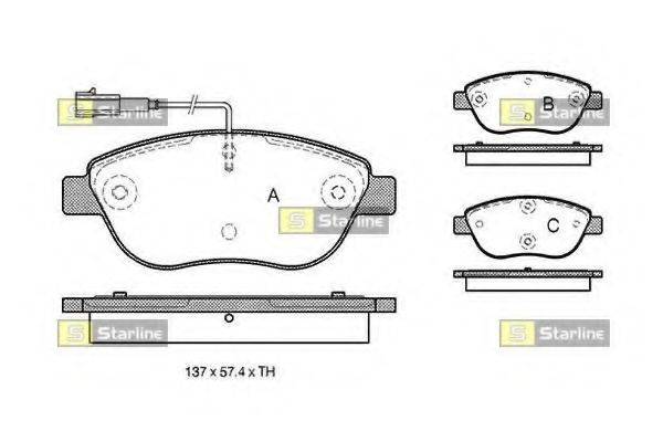 Комплект тормозных колодок, дисковый тормоз STARLINE BD S324