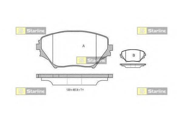 Комплект тормозных колодок, дисковый тормоз STARLINE BD S379