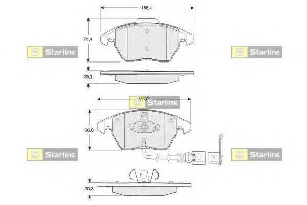 STARLINE BDS010S Комплект тормозных колодок, дисковый тормоз