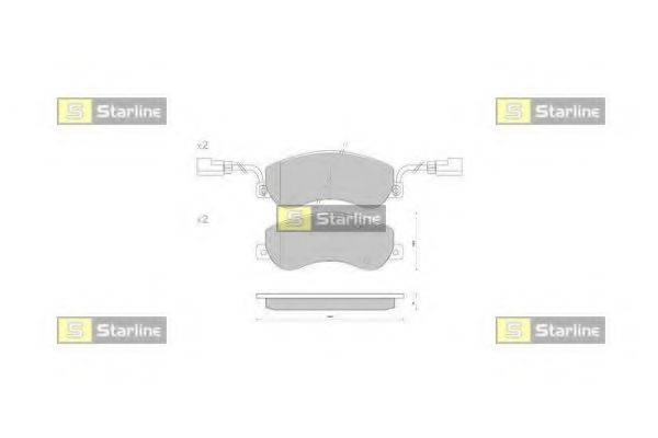 Комплект тормозных колодок, дисковый тормоз STARLINE BD S848P