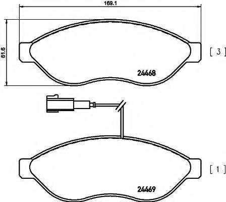 Комплект тормозных колодок, дисковый тормоз COBREQ N-1184