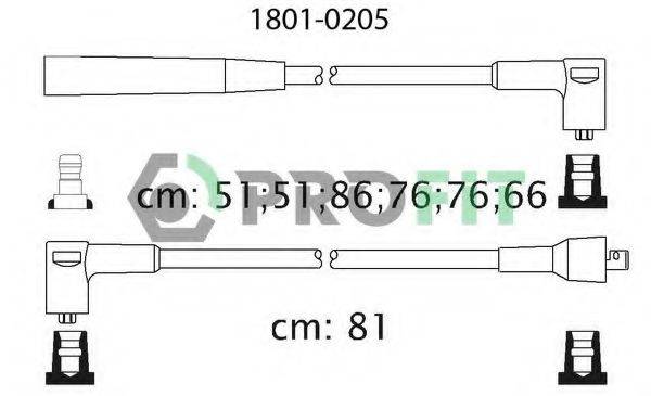Комплект проводов зажигания PROFIT 1801-0205