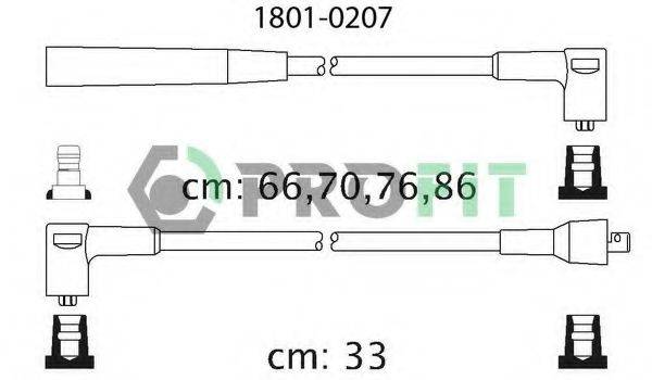 Комплект проводов зажигания PROFIT 1801-0207