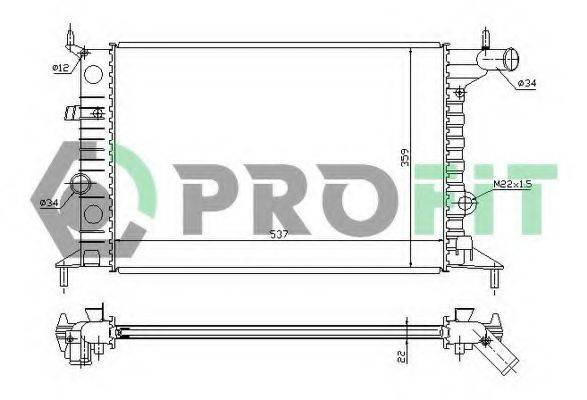 PROFIT PR5077A3 Радиатор, охлаждение двигателя
