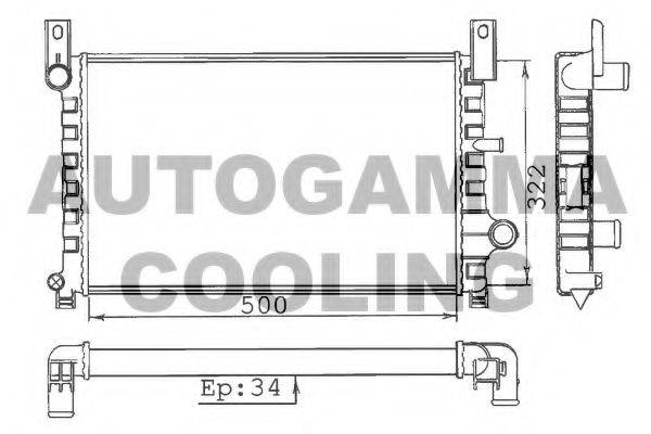 Радиатор, охлаждение двигателя AUTOGAMMA 100331