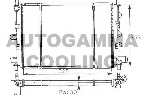 Радиатор, охлаждение двигателя AUTOGAMMA 100347