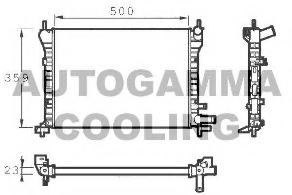 Радиатор, охлаждение двигателя AUTOGAMMA 100357