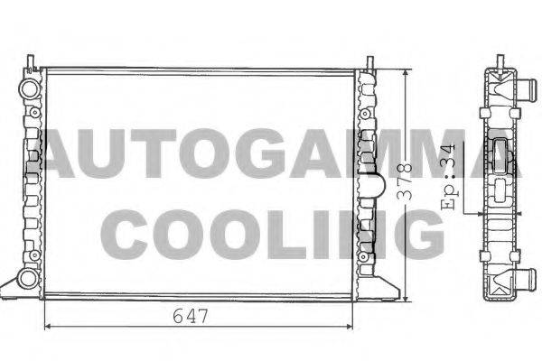 Радиатор, охлаждение двигателя AUTOGAMMA 100358