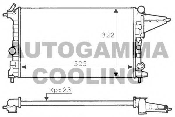 Радиатор, охлаждение двигателя AUTOGAMMA 100726