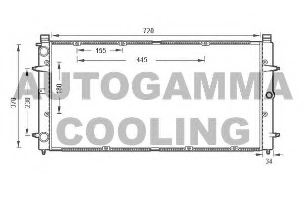 Радиатор, охлаждение двигателя AUTOGAMMA 103376