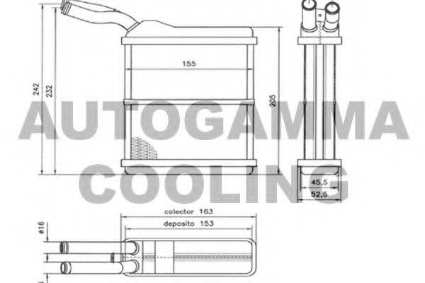 Теплообменник, отопление салона AUTOGAMMA 103810