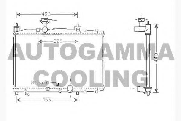 Радиатор, охлаждение двигателя AUTOGAMMA 104571
