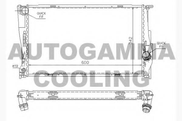 Радиатор, охлаждение двигателя AUTOGAMMA 104626
