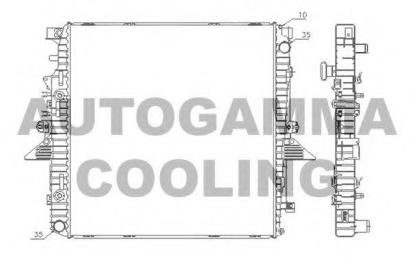Радиатор, охлаждение двигателя AUTOGAMMA 105262