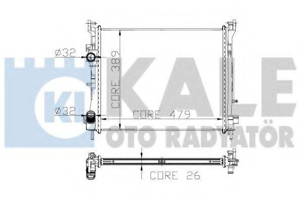 Радиатор, охлаждение двигателя KALE OTO RADYATOR 226500