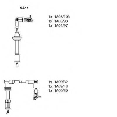 BREMI 9A11 Комплект проводов зажигания