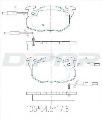 Комплект тормозных колодок, дисковый тормоз DITAS DFB1154