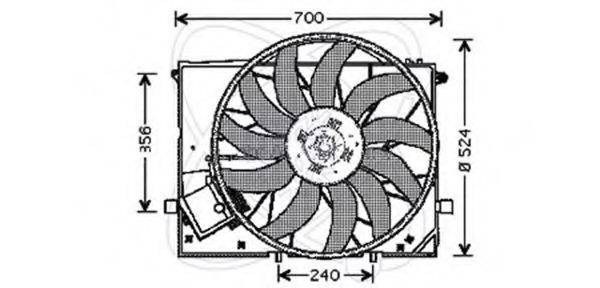 Вентилятор, охлаждение двигателя ELECTRO AUTO 32VM015