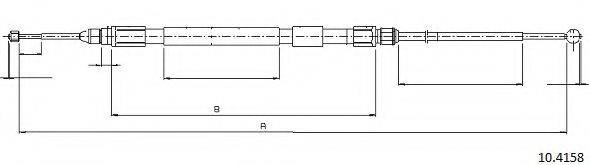 CABOR 104158 Трос, стояночная тормозная система