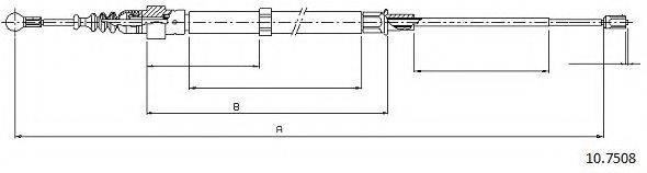 Трос, стояночная тормозная система CABOR 10.7508