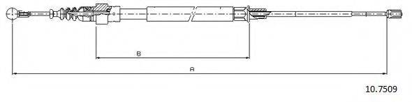 Трос, стояночная тормозная система CABOR 10.7509