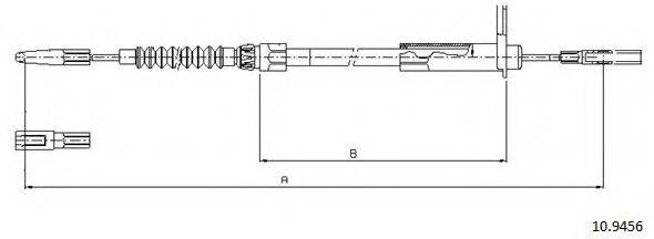 Трос, стояночная тормозная система CABOR 10.9456