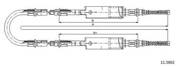 Трос, стояночная тормозная система CABOR 11.5662