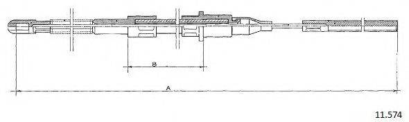 Трос, стояночная тормозная система CABOR 11.574