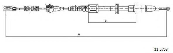 Трос, стояночная тормозная система CABOR 11.5753