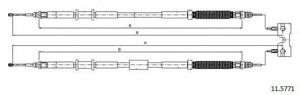 Трос, стояночная тормозная система CABOR 11.5771